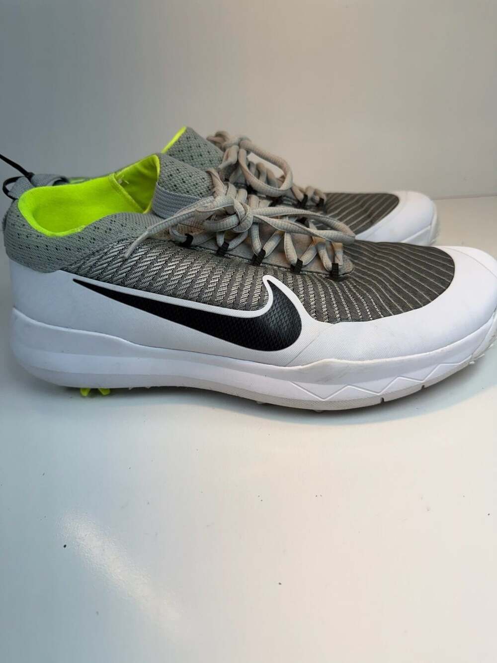 Nike FI Premier Golf Shoes Metallic Silver White Volt